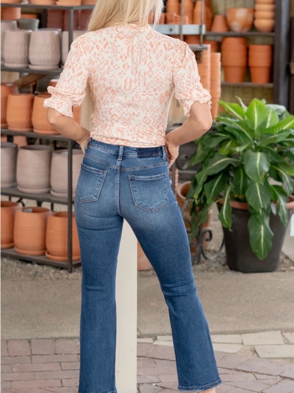 EUC RISEN High Rise Ankle Flare Jeans Women’s Dark Blue RDP5601 size 1/25 - Picture 3 of 10